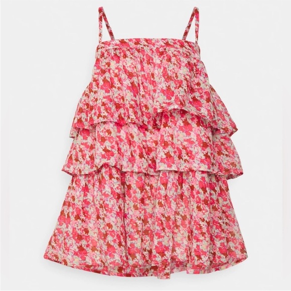 NWT FREE PEOPLE talia tunic mini dress pink floral XS Xtra Small tank cupcake - Picture 5 of 13